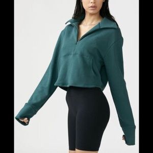 Aspen Half Zip Jade French Terry